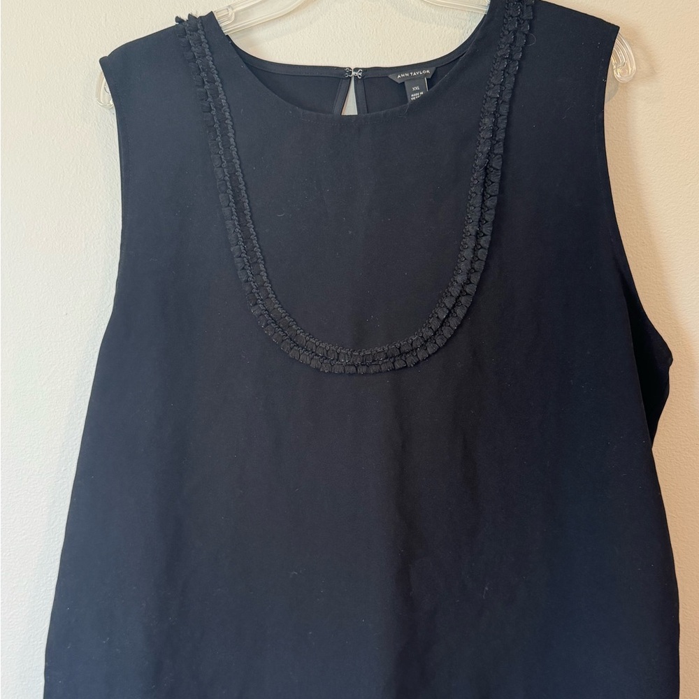 Ann Taylor Blouse Work Clothes Sleeveless Size XXL Black